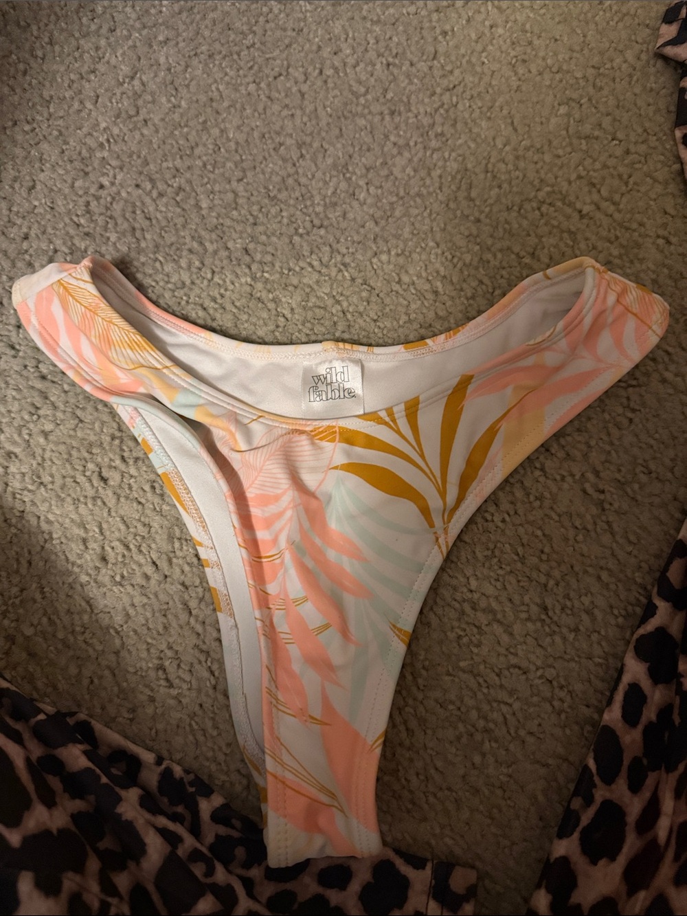 wild fable Peach, Yellow & White Tropical Palm One-Piece